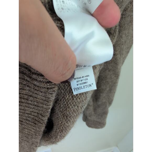 Pendleton 100% Shetland Wool Shawl Neck Sweater Brown Size M - Picture 4 of 6